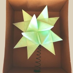 ANTHROPOLOGIE Origami Teal Star Tree Topper